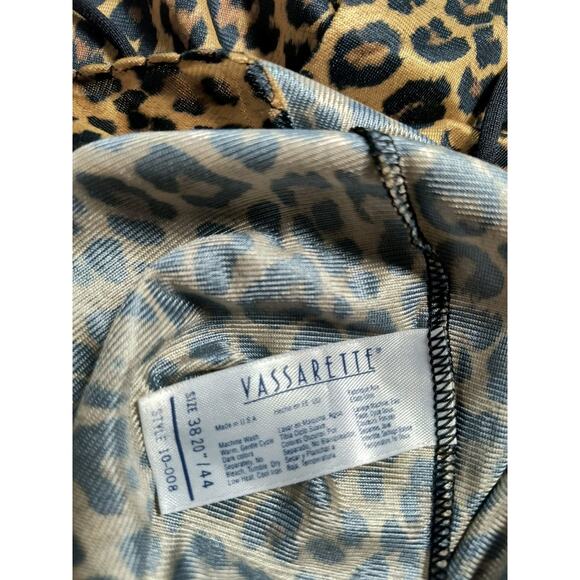 Vintage Vassarette Leopard Print Slip Dress - Size 38/20"/44  Satin Feel - Picture 5 of 7